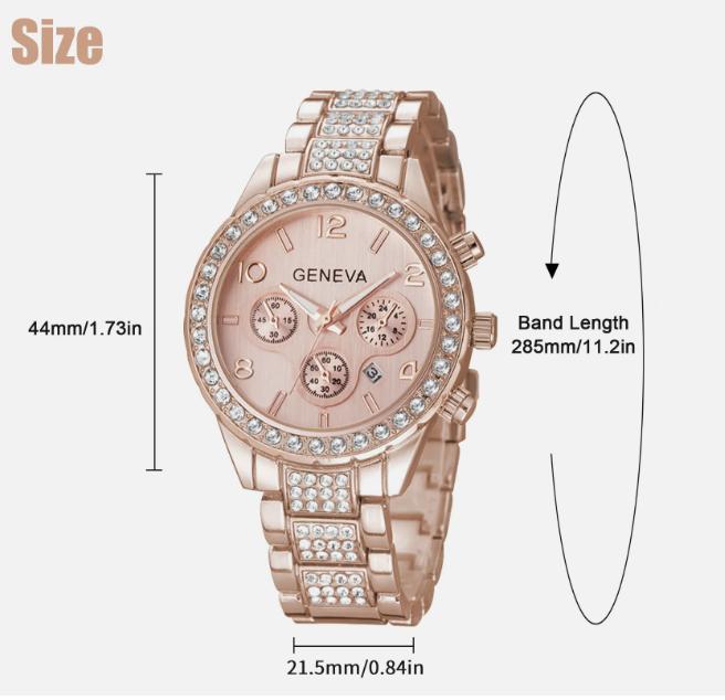 Women's Rose Gold  Watch Stainless Steel Classic Waterproof