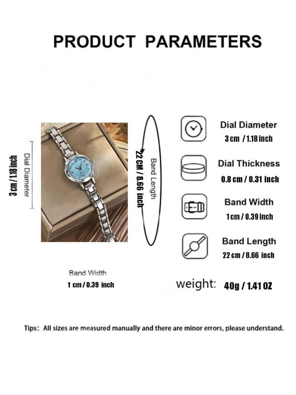 Women's Elegant Round Dial Quartz Watch, Fashionable Wristwatch for Women & Girls, Trendy All-match & Exquisite Watch for Birthday Gift without Box