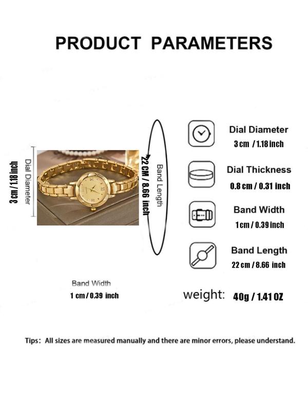 Women's Elegant Round Dial Quartz Watch, Fashionable Wristwatch for Women & Girls, Trendy All-match & Exquisite Watch for Birthday Gift without Box