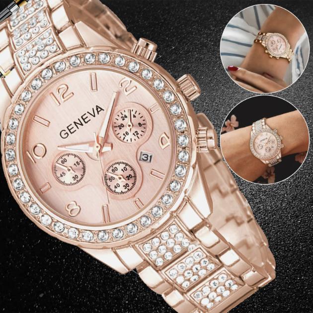 Women's Rose Gold  Watch Stainless Steel Classic Waterproof