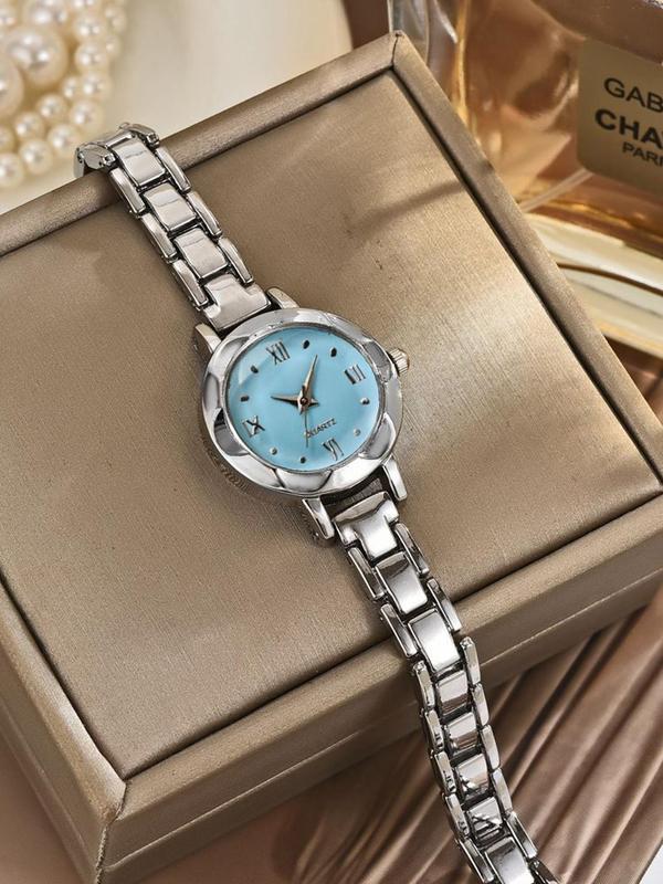 Women's Elegant Round Dial Quartz Watch, Fashionable Wristwatch for Women & Girls, Trendy All-match & Exquisite Watch for Birthday Gift without Box