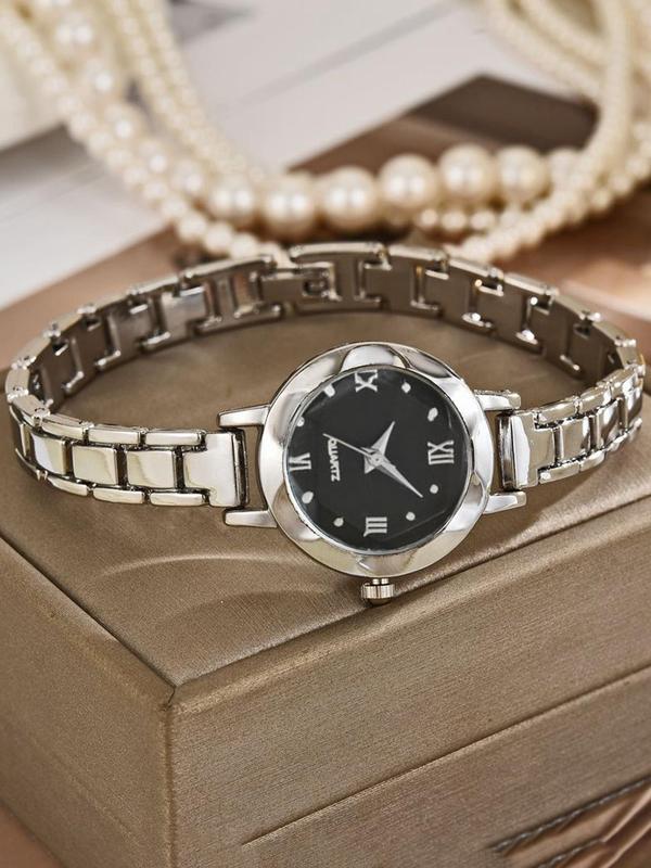 Women's Elegant Round Dial Quartz Watch, Fashionable Wristwatch for Women & Girls, Trendy All-match & Exquisite Watch for Birthday Gift without Box