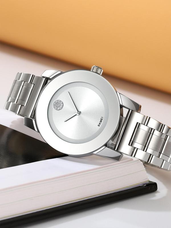 Women's Elegant Round Dial Quartz Watch, Fashion Waterproof Watch for Party, Daily Clothing Decor, Trendy All-match & Exquisite Watch for Birthday Gift