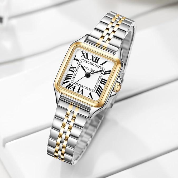 Classic Square Watches for Women with Roman Numerals Ladies Casual Dress Watch