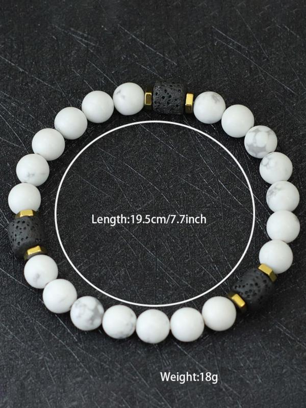 Men's Simple Style Beaded Bracelet, Fashion Matching Bracelet Jewelry for Party, Daily Clothing Decor, Trendy All-match & Exquisite Jewelry for Birthday Gift