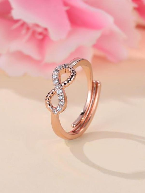 Fashion Hollow out Rhinestone Inlaid Promise Rings for Women, Simple Vintage Rings Jewelry for Party, Club, Casual Trendy Women Accessories, Engagement Ring for Women & Girl As Gift for Her