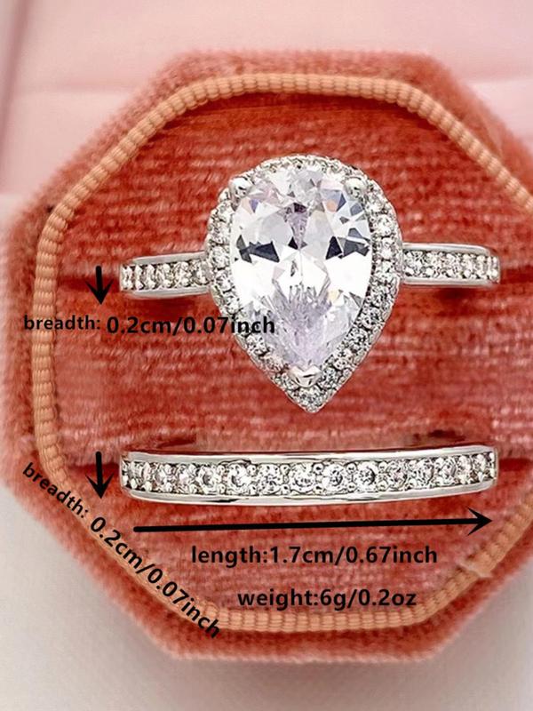 Elegant Rhinestone Decorated Ring, Fashion Jewelry for Women, Daily Clothing Decor, Trendy All-match & Exquisite Jewelry for Birthday Gift