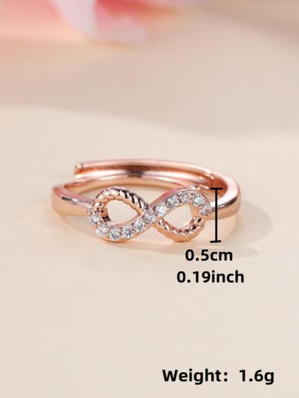 Fashion Hollow out Rhinestone Inlaid Promise Rings for Women, Simple Vintage Rings Jewelry for Party, Club, Casual Trendy Women Accessories, Engagement Ring for Women & Girl As Gift for Her