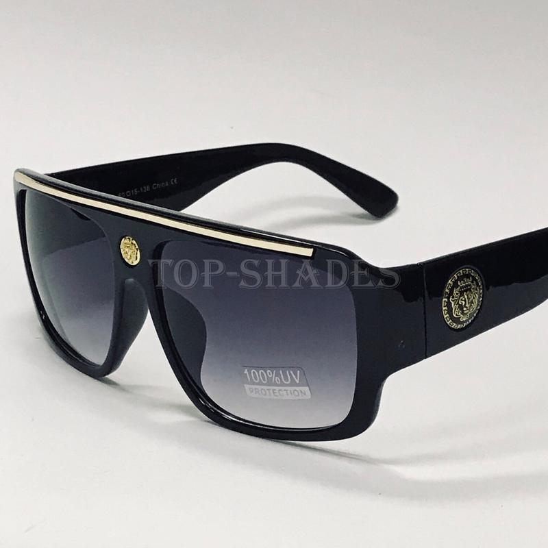 Oversize Fashion Design Men Square Sunglasses Black