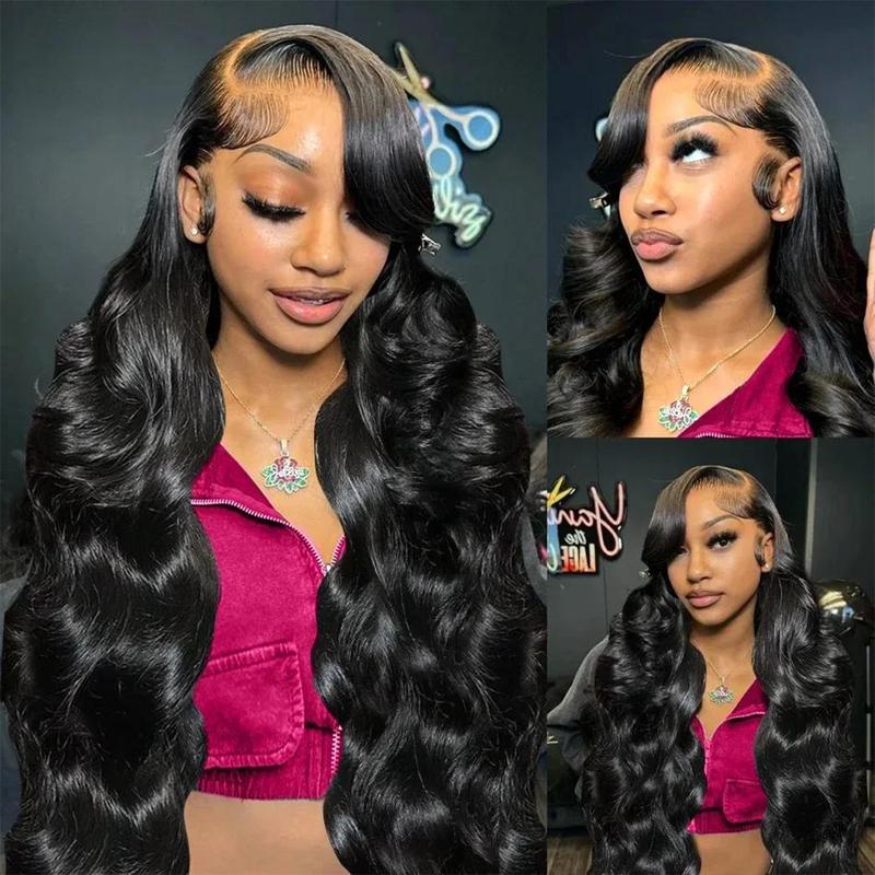 CheetahBeauty Natural Black 99J 13x6 Body Wave Full Lace Frontal Wig Transparent Lace Human Hair Lace Wig