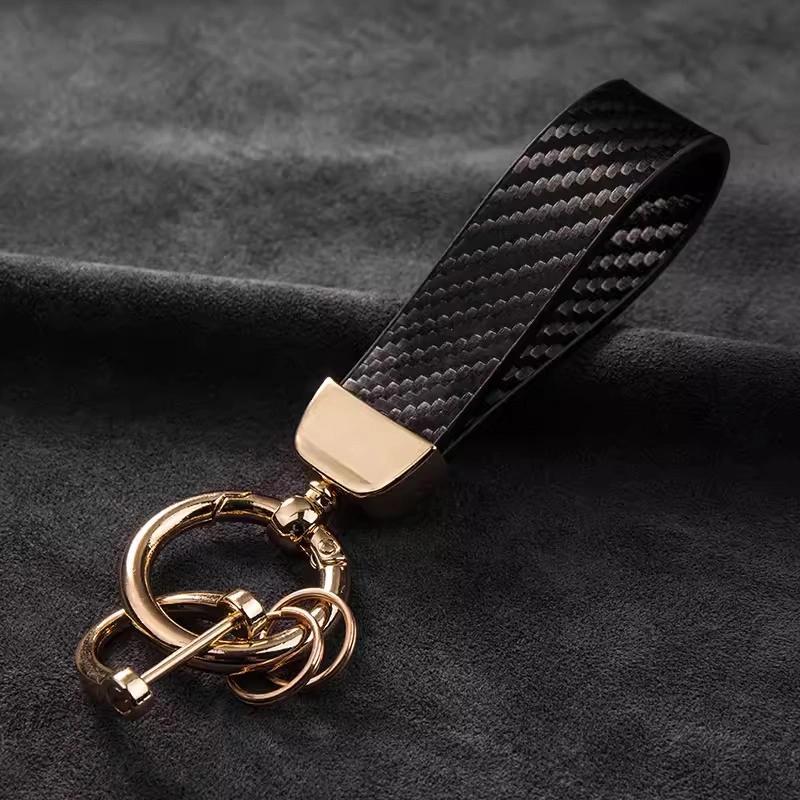 Car Keychain, Creative Minimalist Keychain Pendant, Business Car Remote Control Key Chain Ring, Hand Rope Bag Ornament, High-end Carbon Fiber Tape Hanging Buckle, Car Decor for Girls