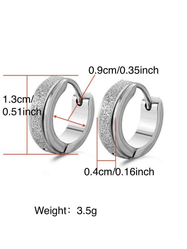 Minimalist Stainless Steel Hoop Earrings, Simple Design Temperament Hoop Earrings, Fashion All-match Ear Jewelry for Men & Women for Gift