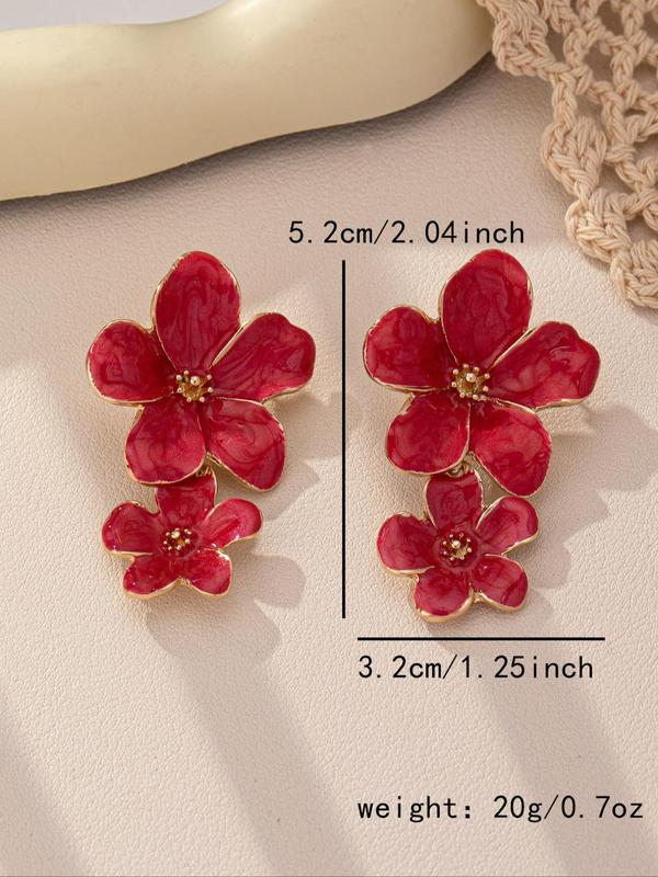 Fashion Flower Design Dangle Earrings, Boho Style Jewelry for Women for Party, Daily Clothing Decor, Trendy All-match & Exquisite Jewelry for Birthday Gift