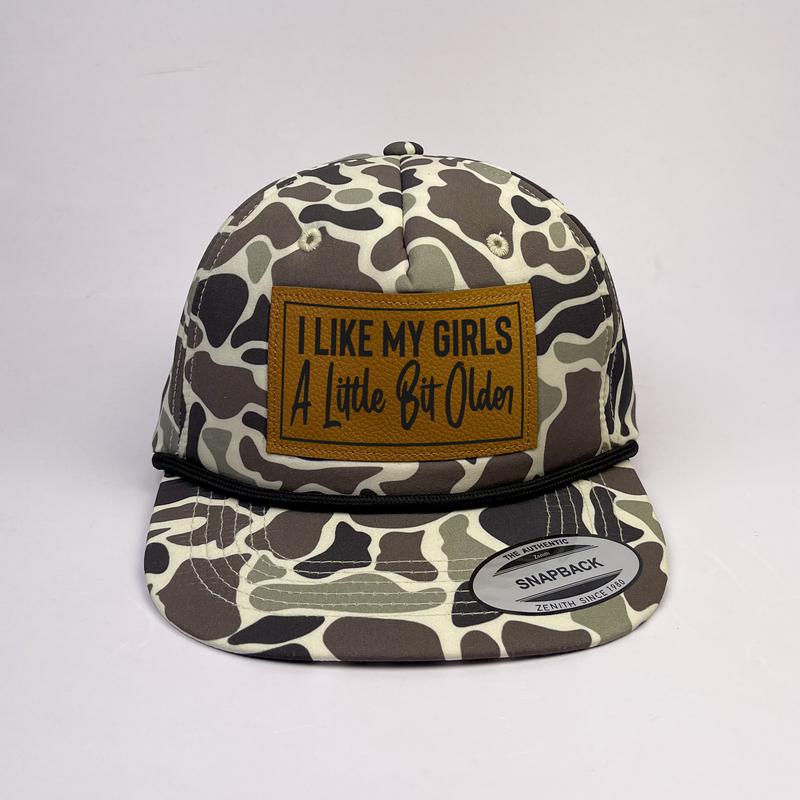 I like My Girls A Little Bit Older Snapback, Leather Pad Snapback For Boyfriend