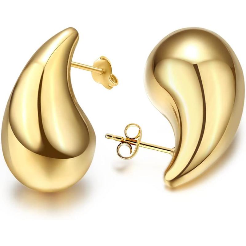 EVOKLO Waterdrop Chunky Earrings for Women Girls Gift Trendy Hoop Earring Set Women Fashion Jewelry