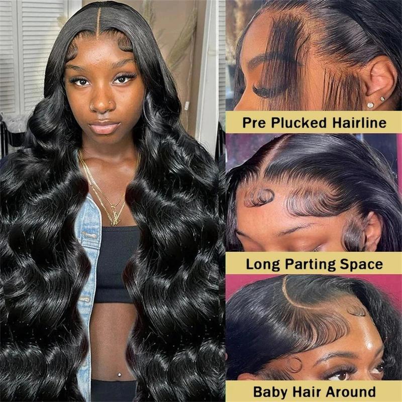 CheetahBeauty Natural Black 99J 13x6 Body Wave Full Lace Frontal Wig Transparent Lace Human Hair Lace Wig