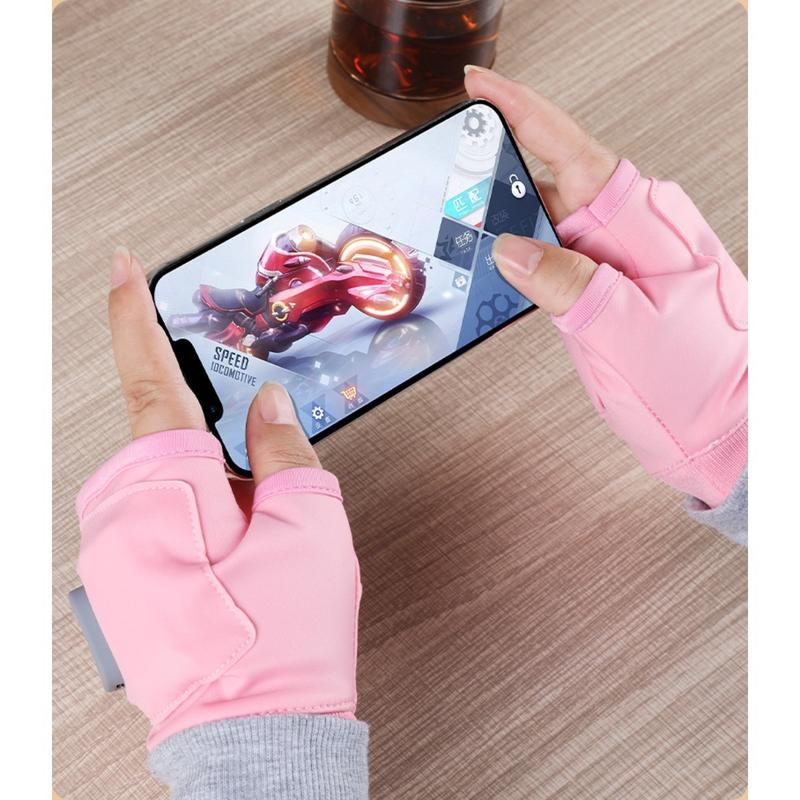 Rechargeable Heated Gloves, Electric Fingerless Gloves, USB Hand Warmer, Winter Warm Laptop Gloves, Hand Warmer for Men Women