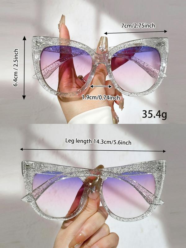 Unisex Vintage Cat Eye Frame Sunglasses, Trendy Casual Sunglasses for Everyday Use, Fashion Accessories for Outdoor Activities