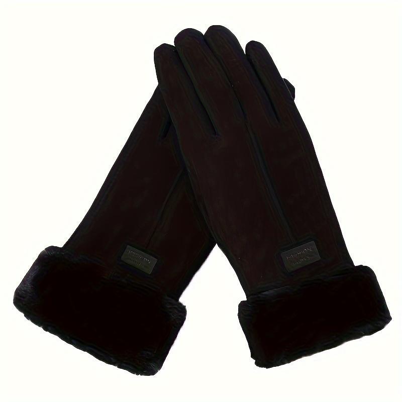 Women's Warm Winter Gloves with Plush Interior, 2 Counts Touch Screen Snow Thickened Cold Weather Sports Gloves