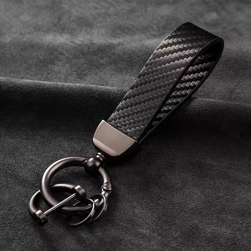 Car Keychain, Creative Minimalist Keychain Pendant, Business Car Remote Control Key Chain Ring, Hand Rope Bag Ornament, High-end Carbon Fiber Tape Hanging Buckle, Car Decor for Girls