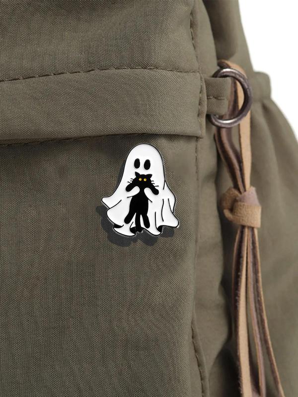 Cute Ghost & Cat Design Brooch, Creative Creative Jewelry for Women for Party, Daily Clothing Decor for Girl, Fashion Accessories for Daily Wear