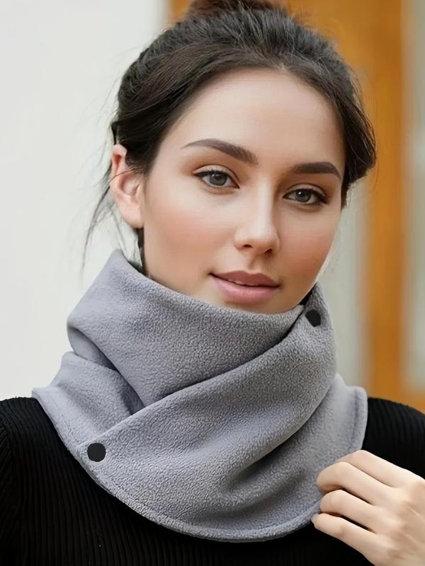 Solid Color Polar Fleece Scarf, Soft Comfortable Windproof Outdoor Travel Scarf, Fashion Accessories for Women & Men