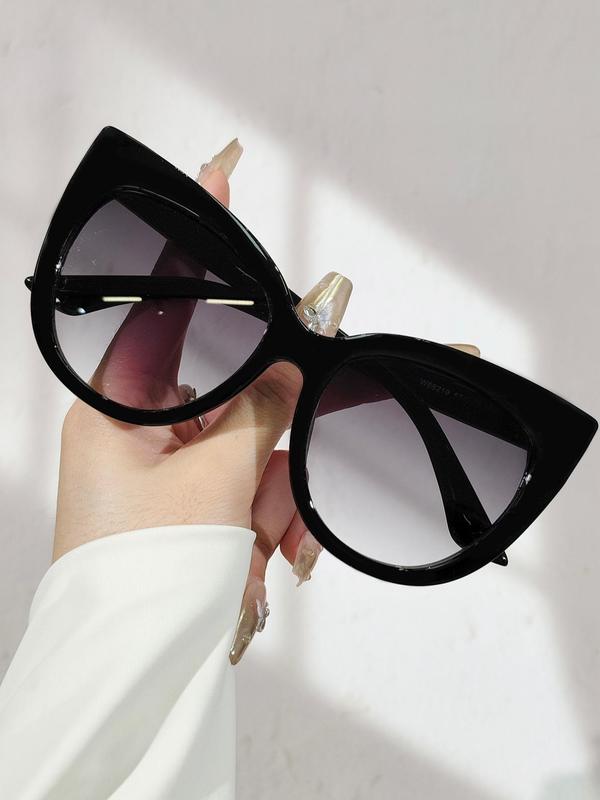 Unisex Vintage Cat Eye Frame Sunglasses, Trendy Casual Sunglasses for Everyday Use, Fashion Accessories for Outdoor Activities