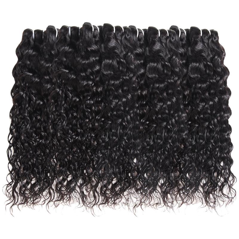 [Wequeen] Budget Friendly 10A Grade Brazilian Virgin 100% Human Hair Water Wave Quick Weave Sew in Glue in Viral Hair Bundles