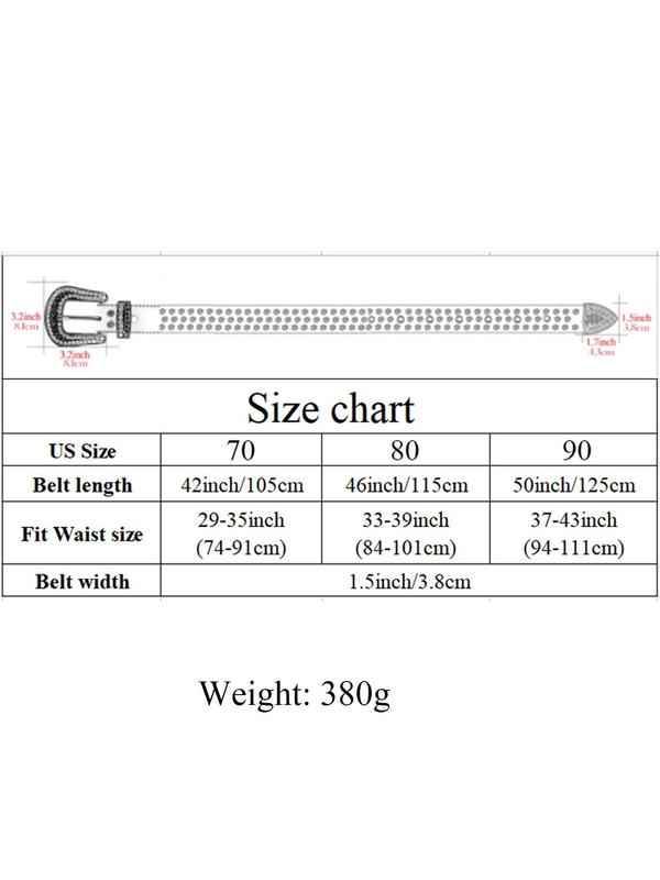 Punk Style Rhinestone Belt, Exquisite Trendy Buckle Belt for Women & Men, Fashion Accessories for Daily & Party Outfits