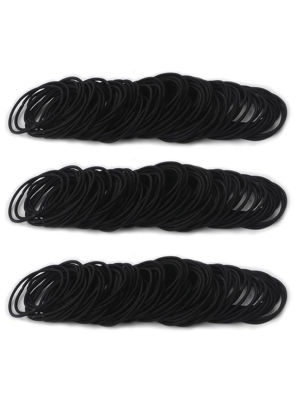 Simple Basic Plain Black Elastic Small Hair Ties, 100pcs Minimalist Hair Tie for Ponytail, Portable Casual Scrunchies, Accessories Ponytail Holder for Women Girls Daily Use