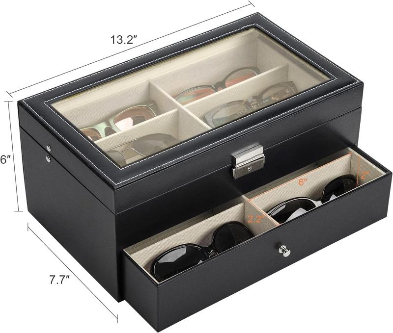 [Limited time deal] Sunglasses Organizer with 12 Slots, Multiple Eyeglasses Eyewear Display Case for Women Men, Sunglass Glasses Storage Box