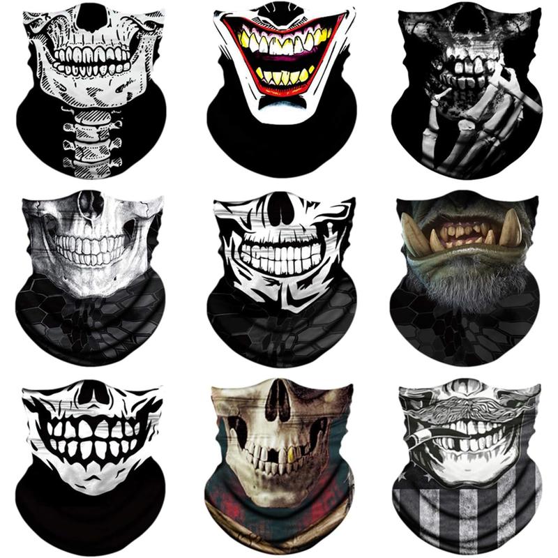 9 Pack Seamless Face Cover Scarf Head Wraps Headwear Bandana Headband Balaclava Neck Gaiter