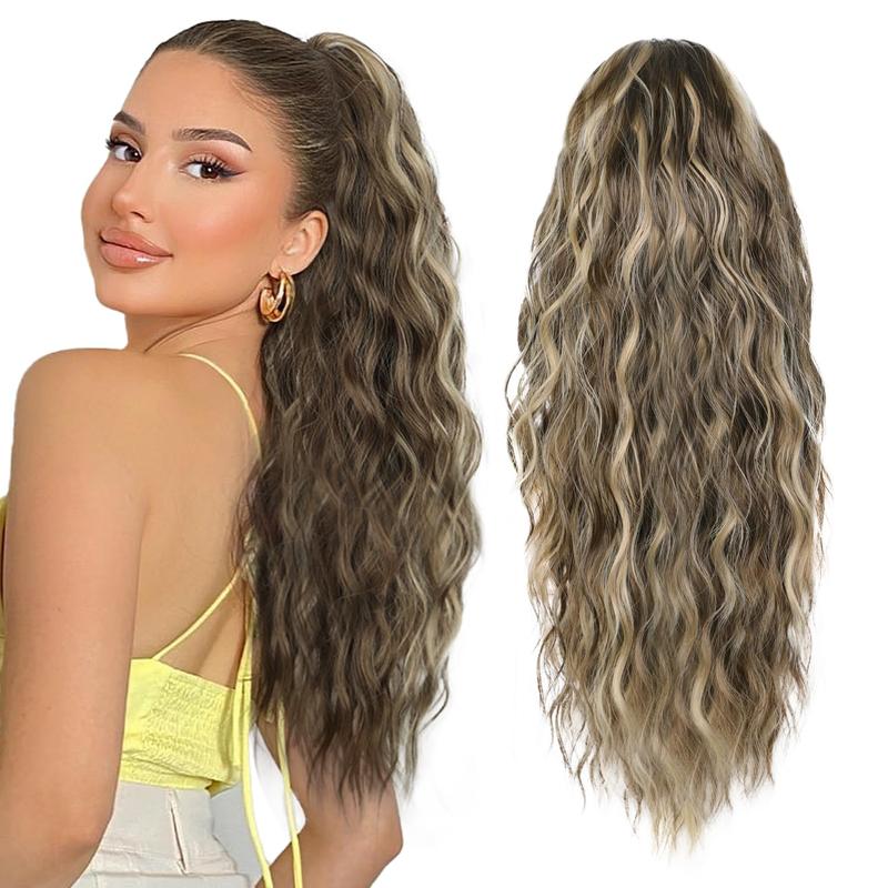 CHAOEE 20Inch Long Claw Clip Ponytail Extension for Women Fake Ponytail for Daily Wear Soft Wavy Curly Clip in Hair Extensions