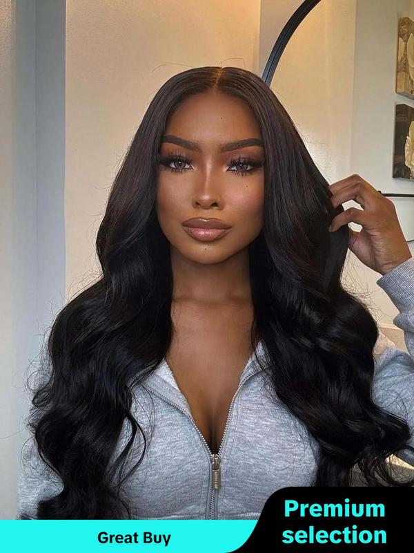 Women's 26 Inch Long Body Wave Lace Front Wigs, Natural Fluffy Glueless Wigs for Women without Bangs, Synthetic Wigs for Party, Daily Hairstyle Decor