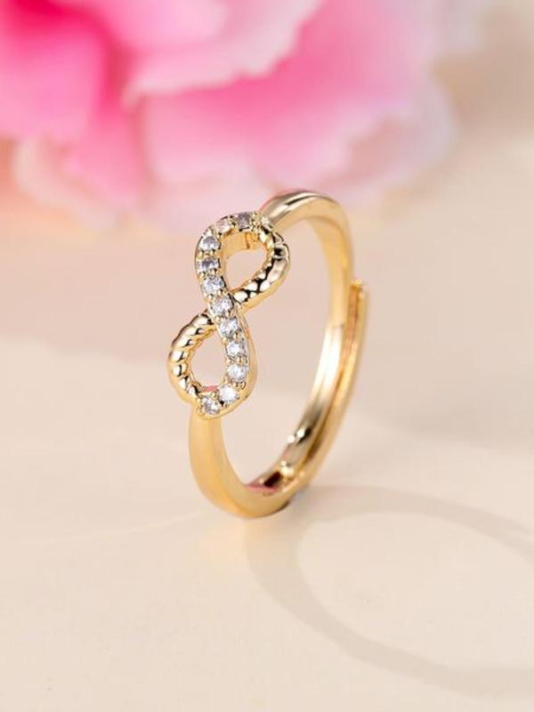 Fashion Hollow out Rhinestone Inlaid Promise Rings for Women, Simple Vintage Rings Jewelry for Party, Club, Casual Trendy Women Accessories, Engagement Ring for Women & Girl As Gift for Her