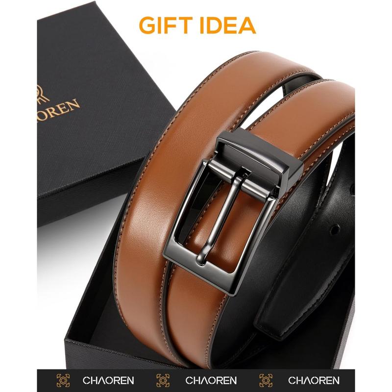 CHAOREN Leather Reversible Belt for Men - 1.25