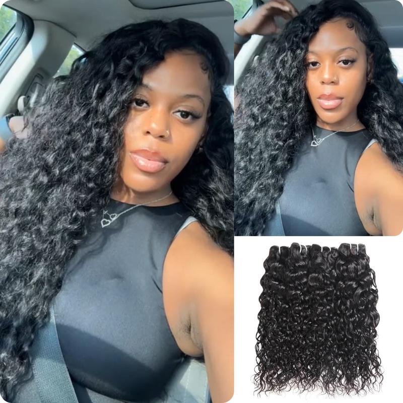 [Wequeen] Budget Friendly 10A Grade Brazilian Virgin 100% Human Hair Water Wave Quick Weave Sew in Glue in Viral Hair Bundles