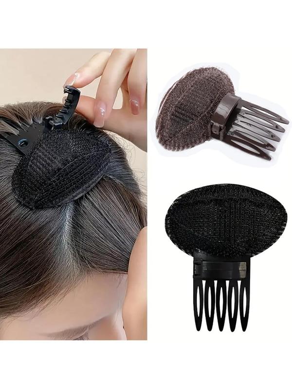 2pcs Sponge Hair Bangs Bump Up Hair Cushion Pads, Volume Inserts With Invisible Comb And Clips, Hair Styling Tool For Women