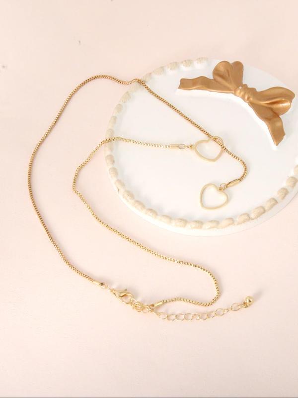 Minimalist Elegant Heart Design Pendant Necklace for Women for Gift, Fashion All-match Jewelry