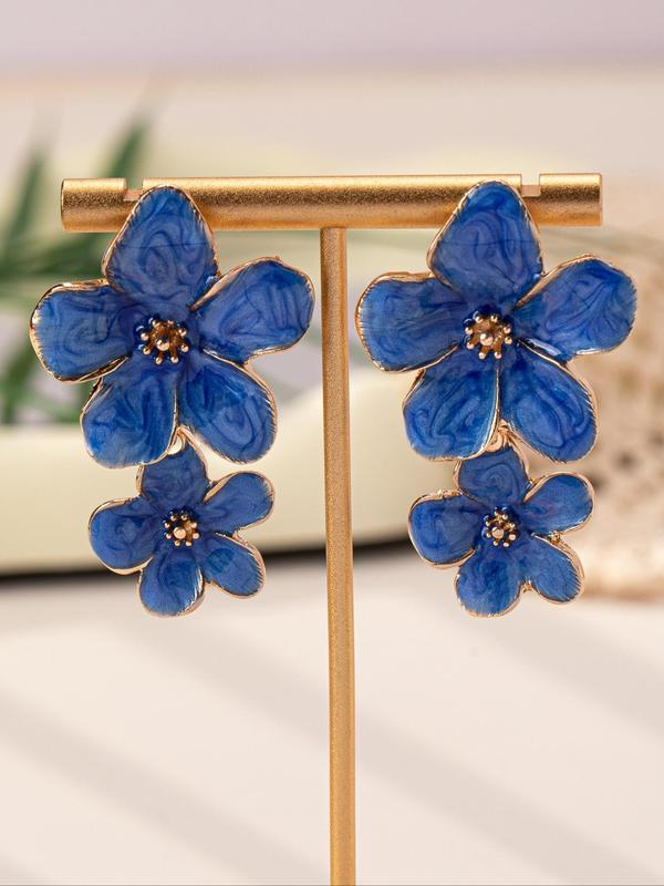 Fashion Flower Design Dangle Earrings, Boho Style Jewelry for Women for Party, Daily Clothing Decor, Trendy All-match & Exquisite Jewelry for Birthday Gift