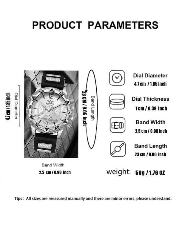 Men's Round Dial Analog Quartz Watch, Fashion Watch for Party, Daily Clothing Decor, Trendy All-match & Exquisite Watch for Birthday Gift with Box