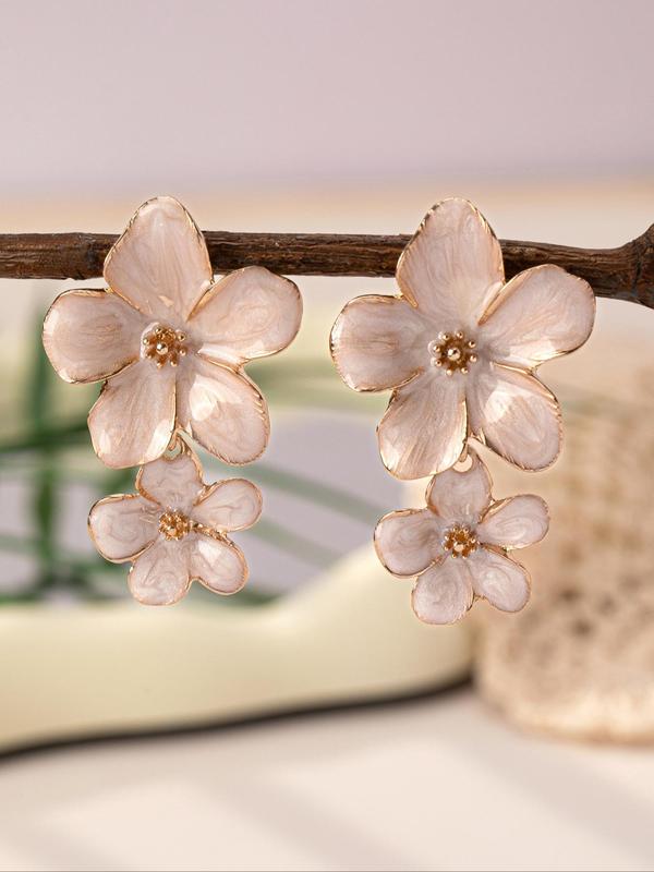 Fashion Flower Design Dangle Earrings, Boho Style Jewelry for Women for Party, Daily Clothing Decor, Trendy All-match & Exquisite Jewelry for Birthday Gift