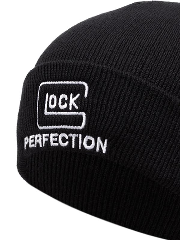 Unisex Street Style Letters Embroidering Design Beanie Cap, Casual Trendy Beanie Cap, Fashionable Versatile Hat for Outdoor Sports for Fall & Winter