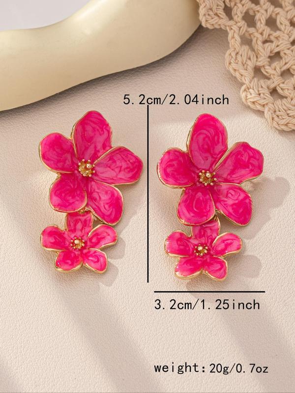 Fashion Flower Design Dangle Earrings, Boho Style Jewelry for Women for Party, Daily Clothing Decor, Trendy All-match & Exquisite Jewelry for Birthday Gift