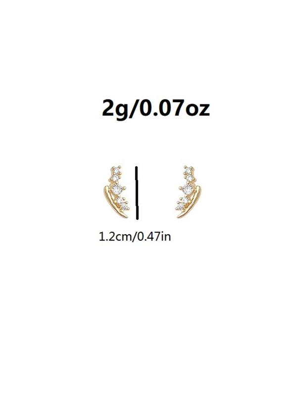 1 Pair Women's Elegant Rhinestone Stud Earrings, Mini Trendy Exquisite Stud Earrings, Fashionable Jewelry for Daily & Party Decoration for Women