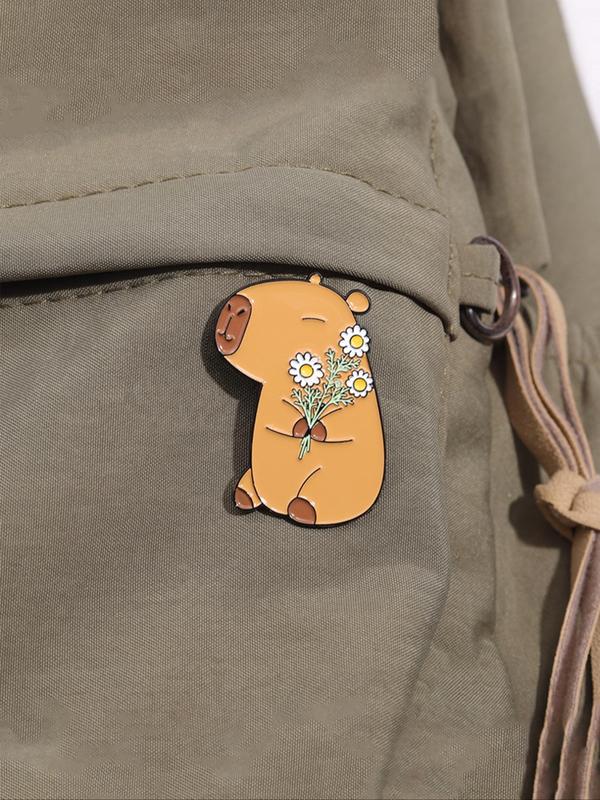 Cute Capybara Design Brooch, Enamel Pin Suitable for Backpacks, Jeans, Scarves, Hats Decoration, Trendy All-match & Exquisite Brooch for Birthday Gift