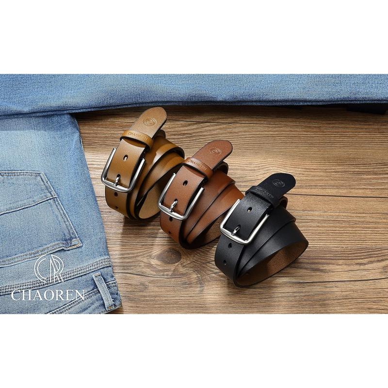 CHAOREN Belt Men Leather - Mens Belts Casual for Jeans 1 3 8