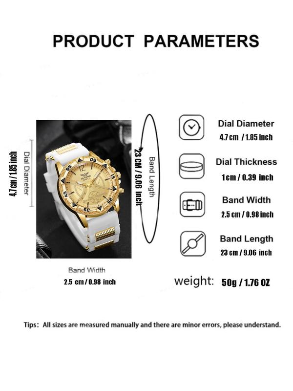 Men's Round Dial Analog Quartz Watch, Fashion Watch for Party, Daily Clothing Decor, Trendy All-match & Exquisite Watch for Birthday Gift with Box