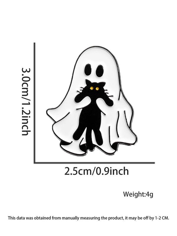 Cute Ghost & Cat Design Brooch, Creative Creative Jewelry for Women for Party, Daily Clothing Decor for Girl, Fashion Accessories for Daily Wear