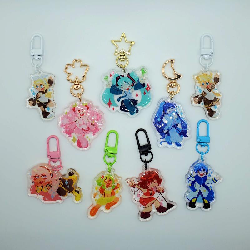 Vocaloid Acrylic Glitter Epoxy Charms